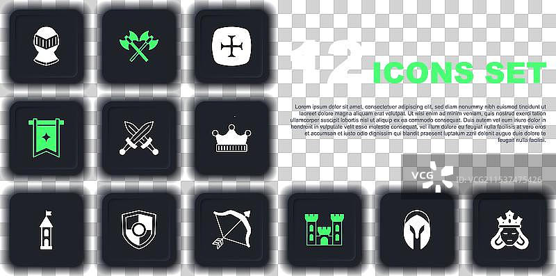 中世纪头盔公主或女王交叉图案图片素材