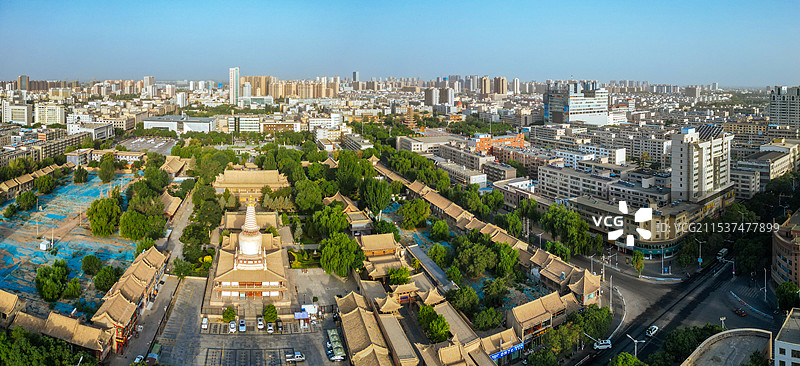 张掖 镇远楼 大佛寺 西夏国寺  木塔寺 中心广场图片素材