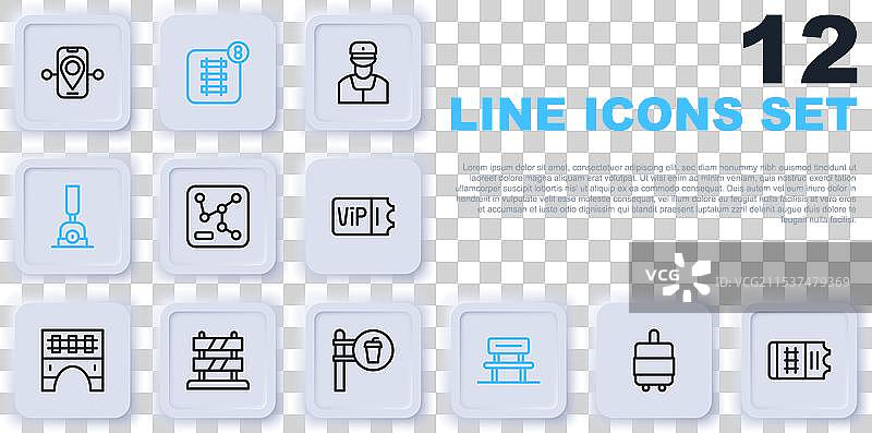 行李箱、火车票、铁路地图图片素材