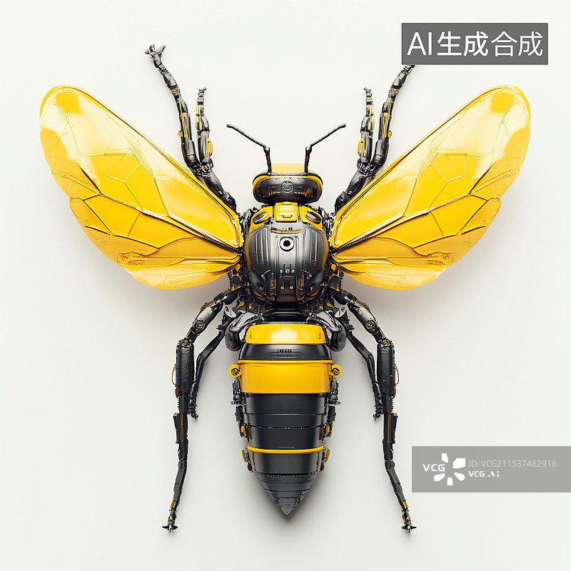 【AI数字艺术】伪装成昆虫的机械无人机图片素材