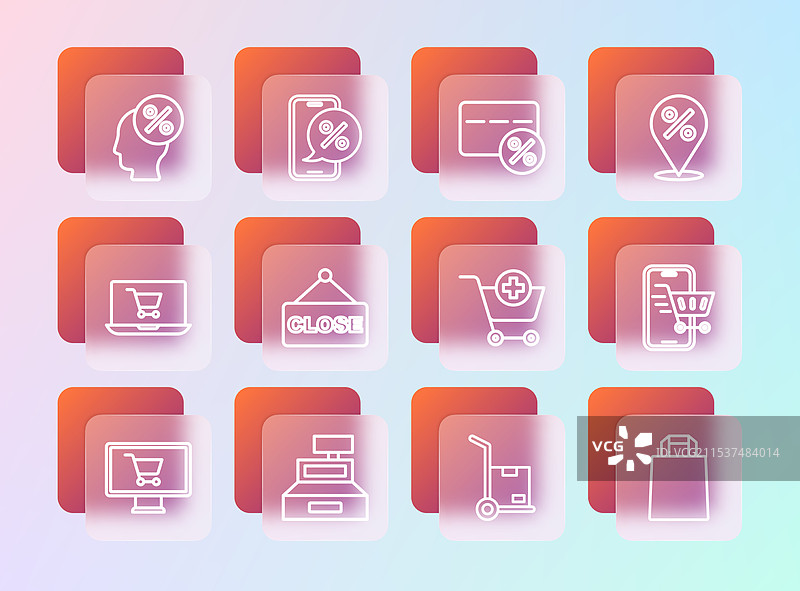 设置带百分比的收银机行位置图片素材