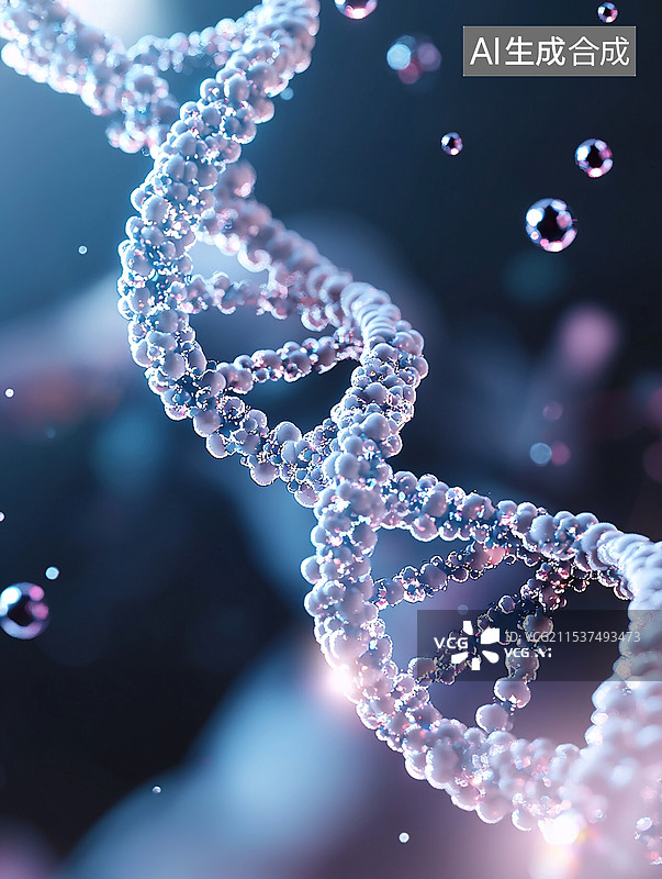 【AI数字艺术】DNA染色体双螺旋结构图片素材