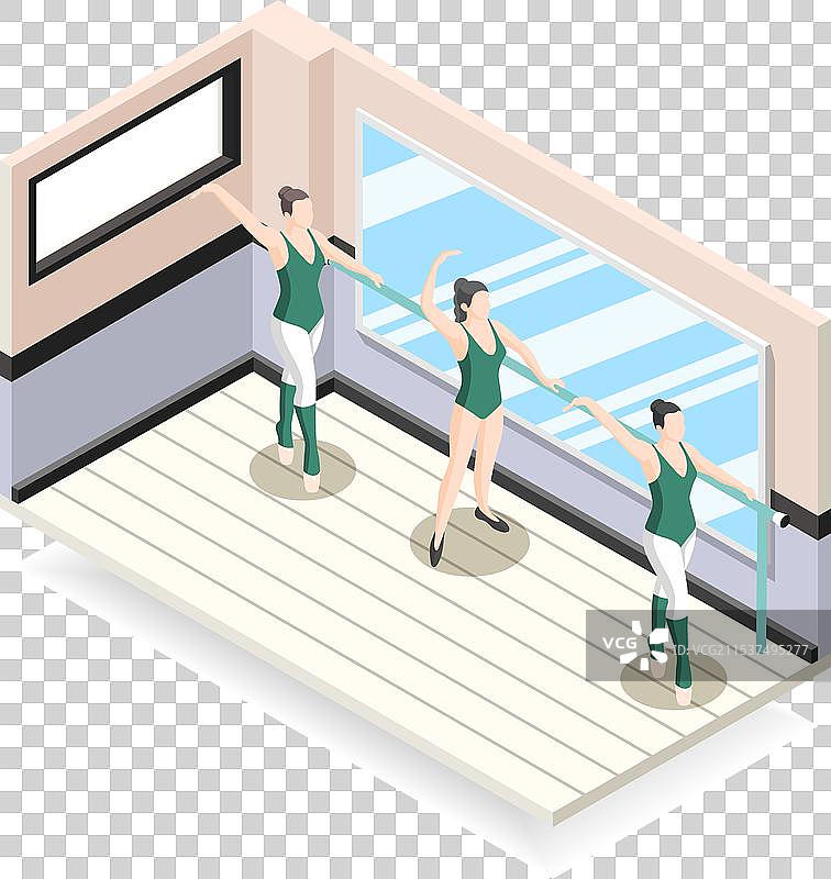 芭蕾训练等距设计概念图片素材