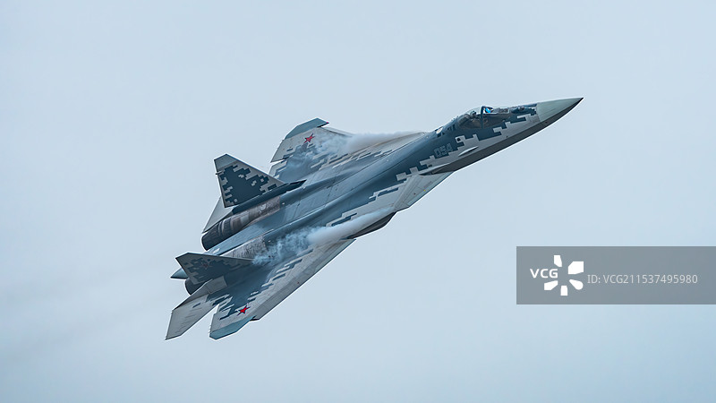 第十五届中国航展俄罗斯苏57战斗机图片素材