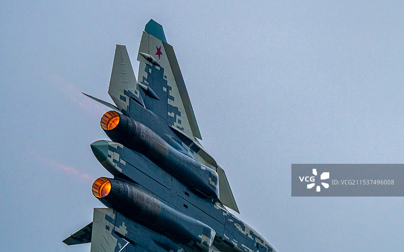 第十五届中国航展俄罗斯苏57战斗机图片素材