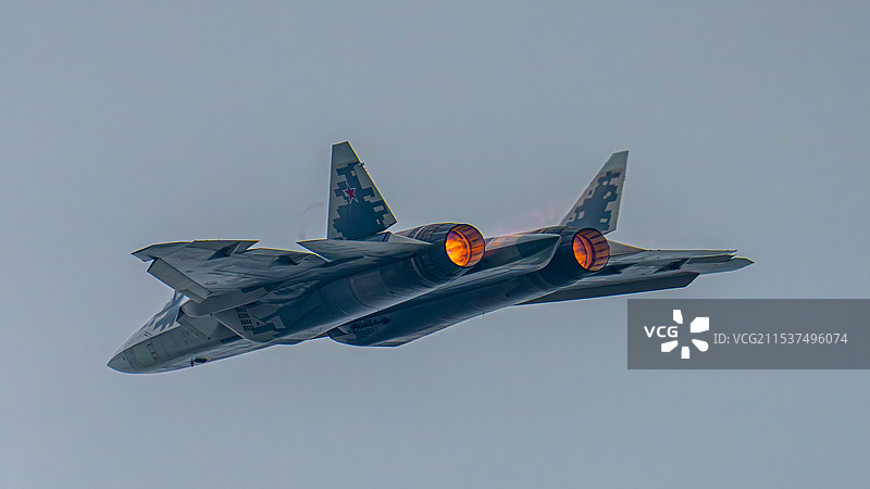 第十五届中国航展俄罗斯苏57战斗机图片素材
