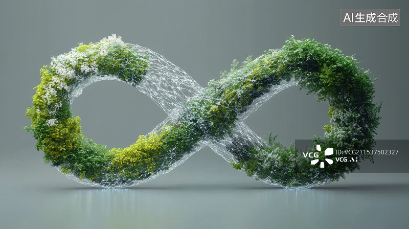 【AI数字艺术】无限循环符号自然生态环境保护图片素材