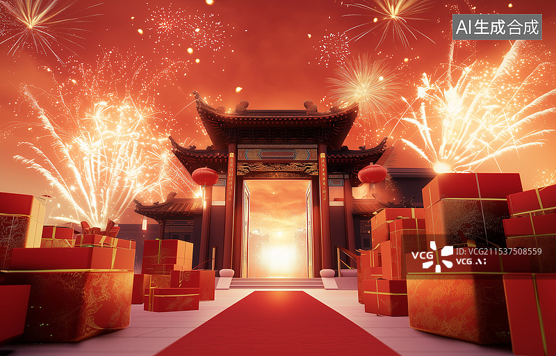【AI数字艺术】3d主中国传统风格建筑图片素材