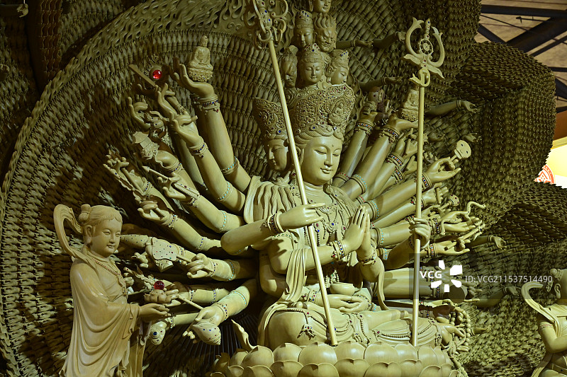 上海禅艺茶艺博览会千手观音像图片素材