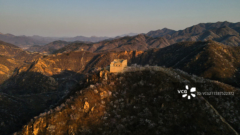 北京黄花城水长城夏季航拍图片素材