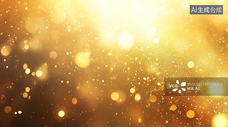 【AI数字艺术】洒金弥散的金色光芒背景图片素材