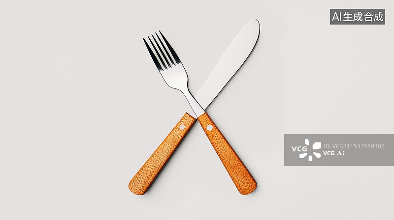 【AI数字艺术】交叉的刀叉图片素材