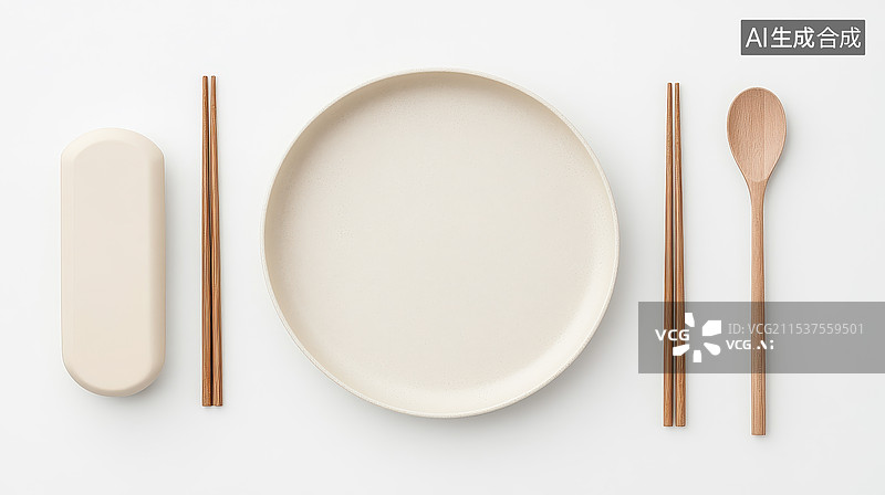 【AI数字艺术】简约风格的餐具套装图片素材