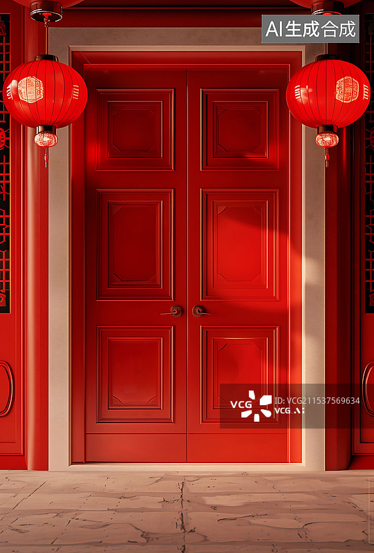 【AI数字艺术】3D渲染新年喜庆的新春壁纸图片素材