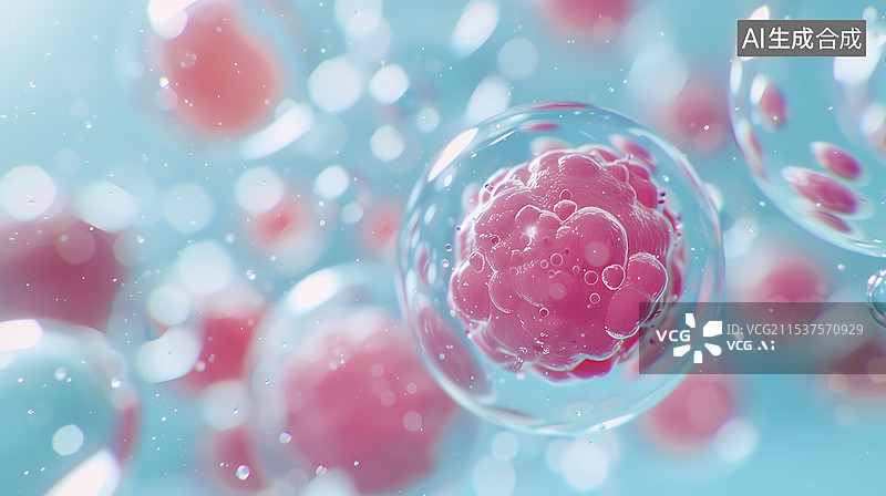 【AI数字艺术】3D渲染细胞图片素材