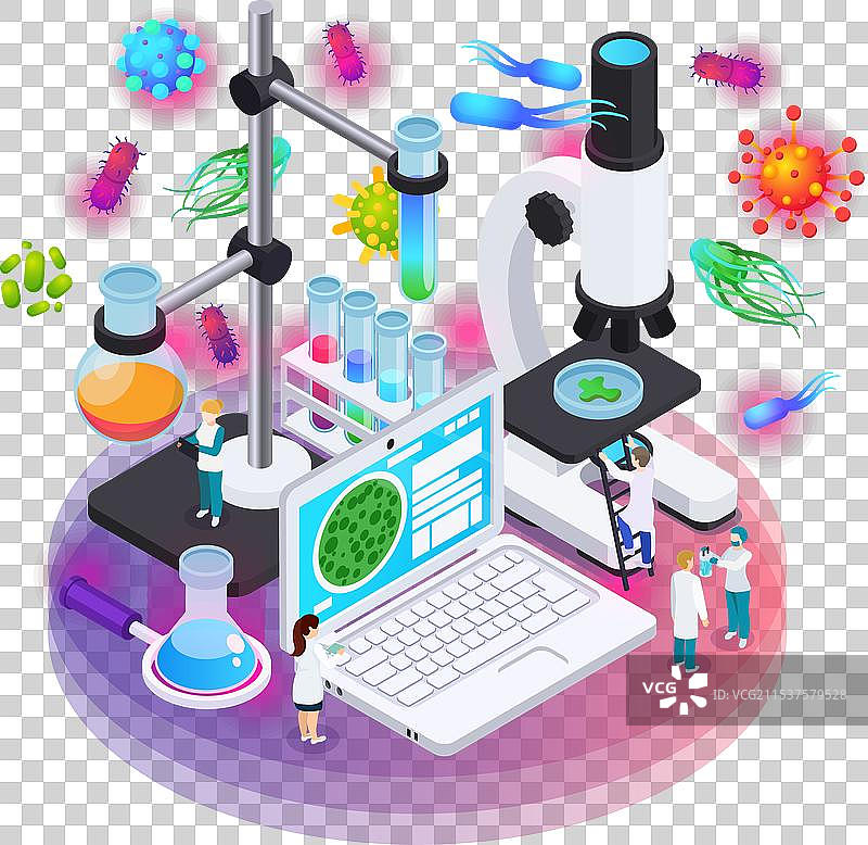 微生物学等距海报图片素材