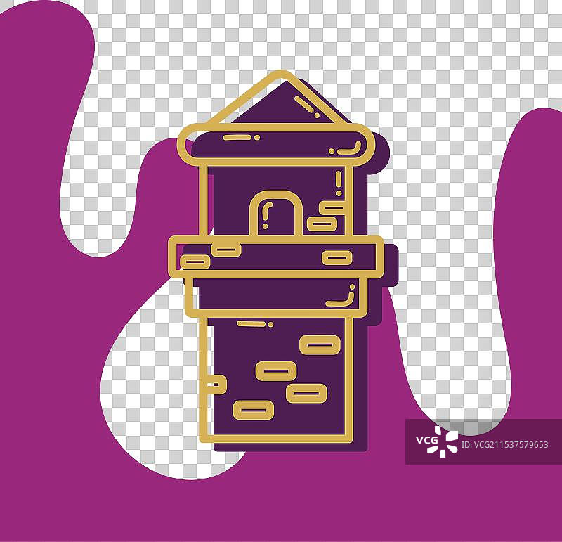 孤立的城堡塔楼皇家图标图片素材