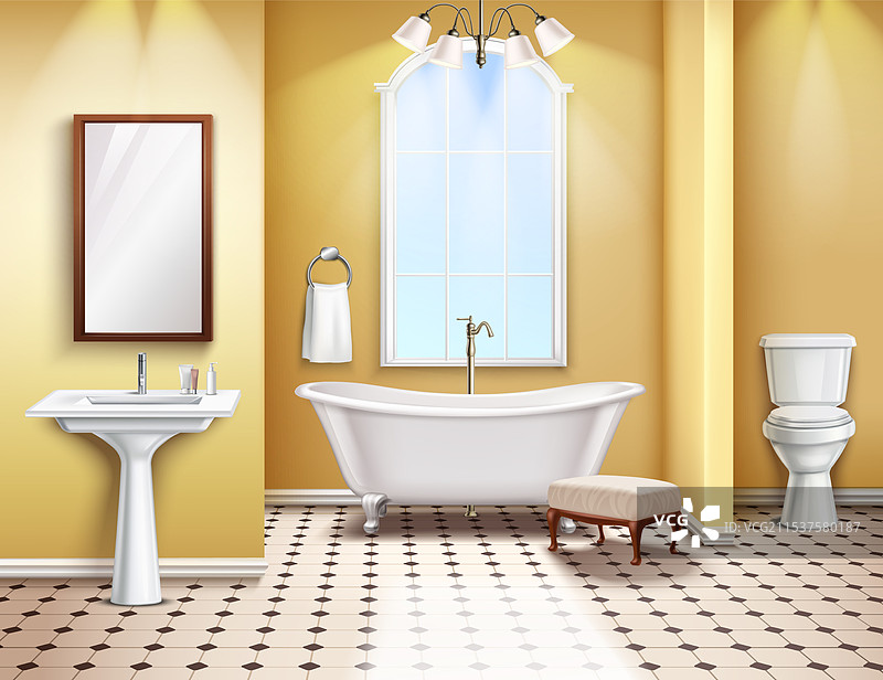 简单的浴室室内真实构图图片素材