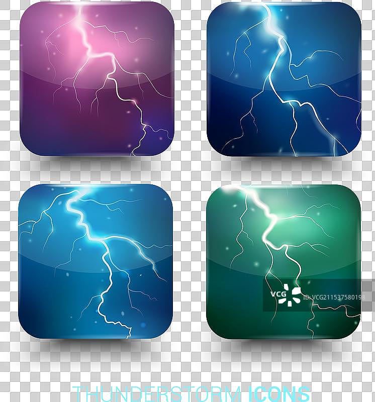 逼真的雷暴元素套件图片素材