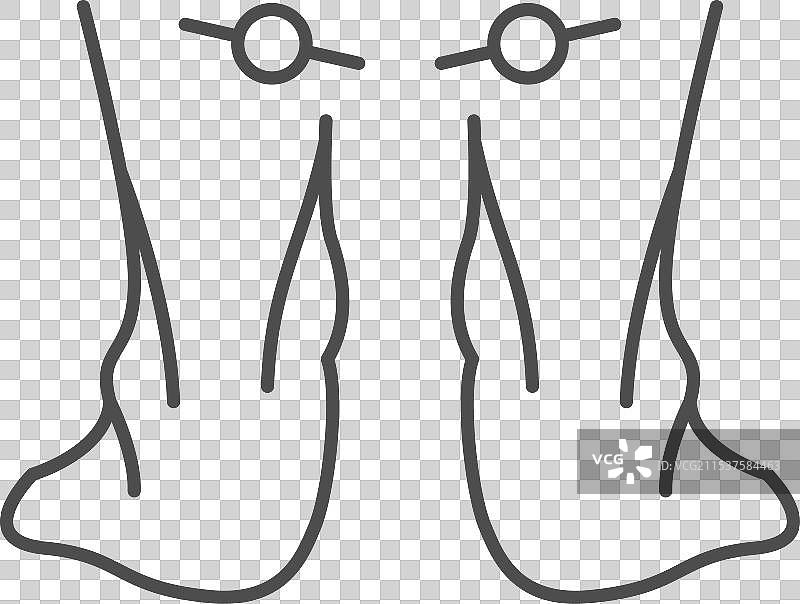 足部外翻线条轮廓图标图片素材