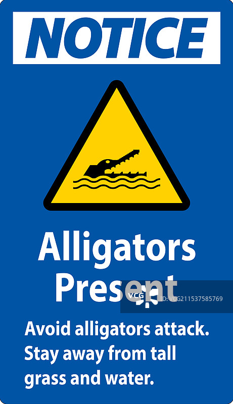 鳄鱼警告标志 - 危险 - 鳄鱼图片素材