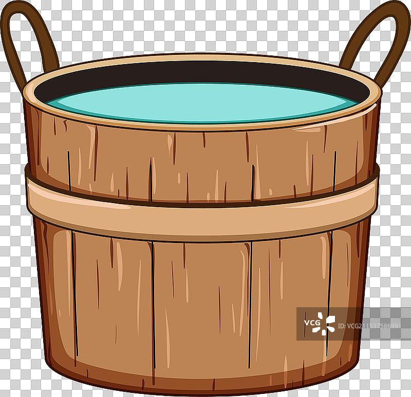 木制浴缸卡通图案图片素材