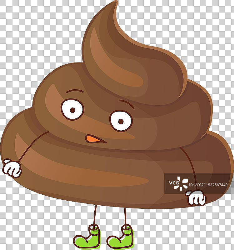 害羞的讽刺角色闭着眼睛的便便图片素材