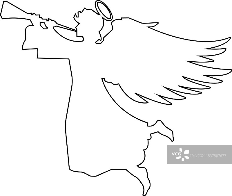 天使在透明背景上唱歌图片素材