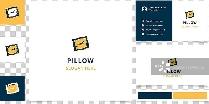 可编辑标语品牌的枕头logo设计图片素材