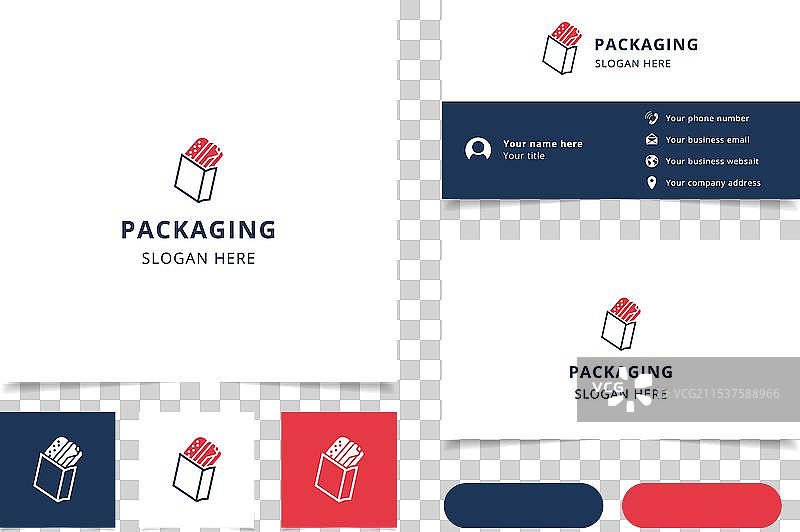 可编辑标语的包装logo设计图片素材
