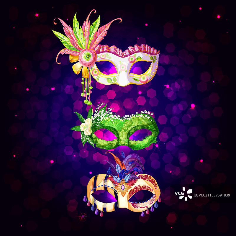 卡通嘉年华面具合集图片素材