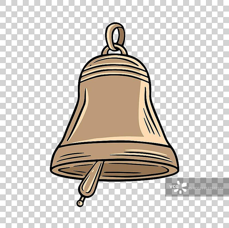 复古风格的米色铃铛通知符号图片素材