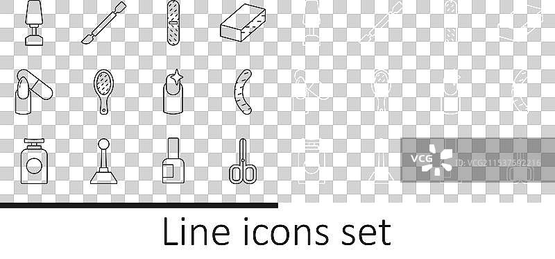 用于修整指甲的线锉、剪刀和铣刀套装图片素材