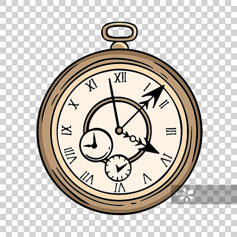 复古风格的米色时钟时间符号图片素材