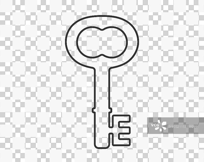 古老的古董钥匙图标，哥特式中世纪钥匙图片素材