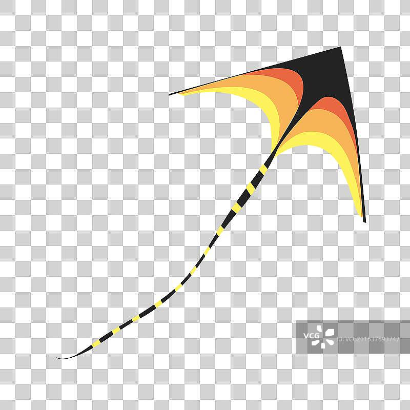 带图案的彩色风筝，孤立在白色背景上图片素材