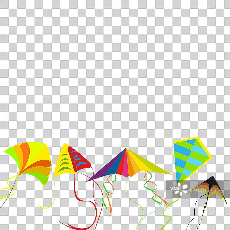 孩子们的横幅，展示五彩缤纷的放风筝节图片素材