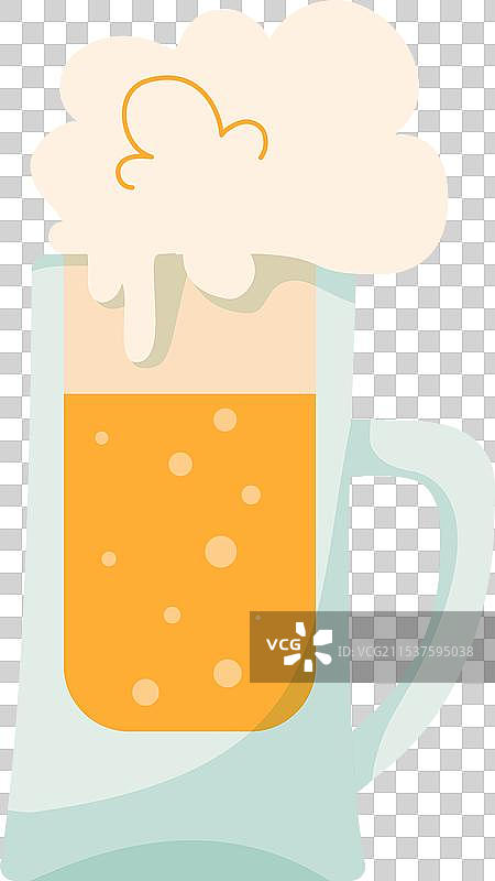 简单的彩色啤酒图标，带有厚厚的啤酒杯图片素材