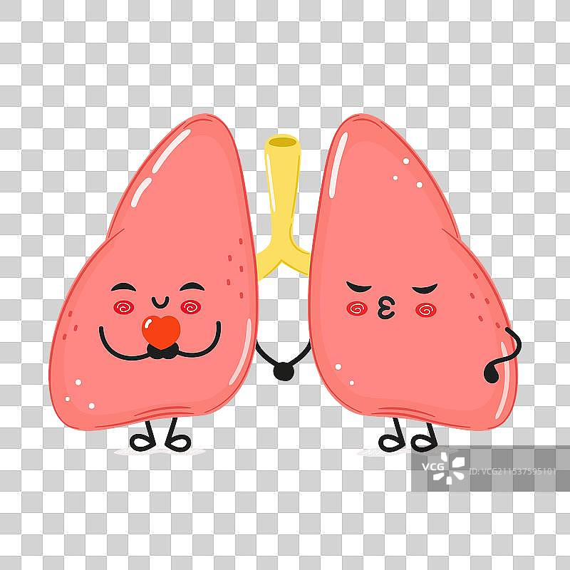 手握心脏的肺部角色图片素材