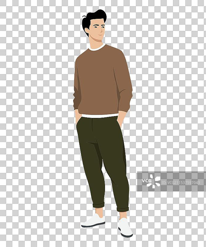 穿着棕色卫衣的男人图片素材