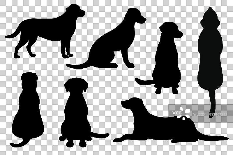 狗的轮廓图标集图片素材