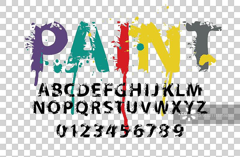 粗糙风格的字母和数字字体图片素材