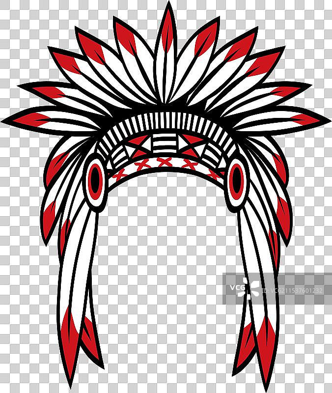 美洲土著印第安人帽子头饰标志图片素材