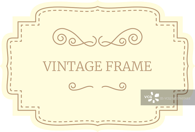 优雅的复古框架，带有装饰性漩涡图片素材