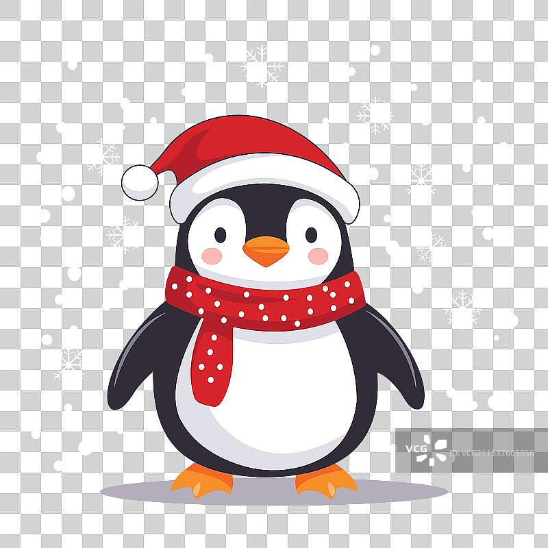 戴着圣诞帽的企鹅图片素材