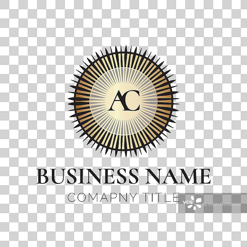AC金色风格的首字母圆形商业标志图片素材