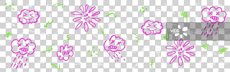 五彩斑斓的蜡笔画雨天图案图片素材