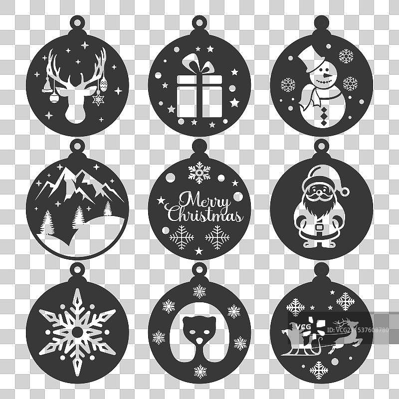 节日装饰用的圣诞球饰品图片素材