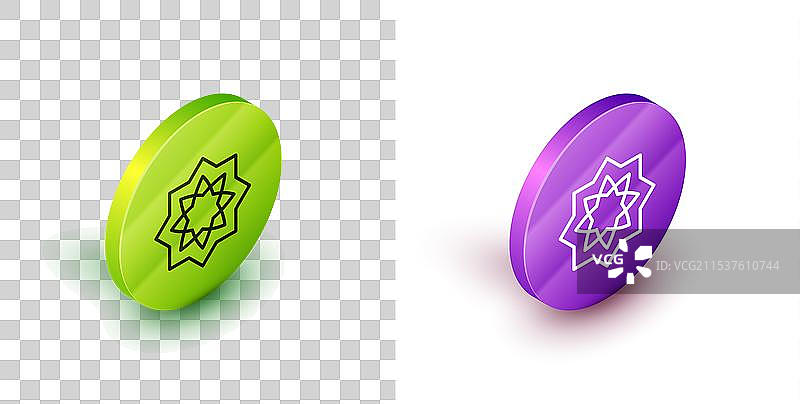 等距线伊斯兰八角星装饰图案图片素材