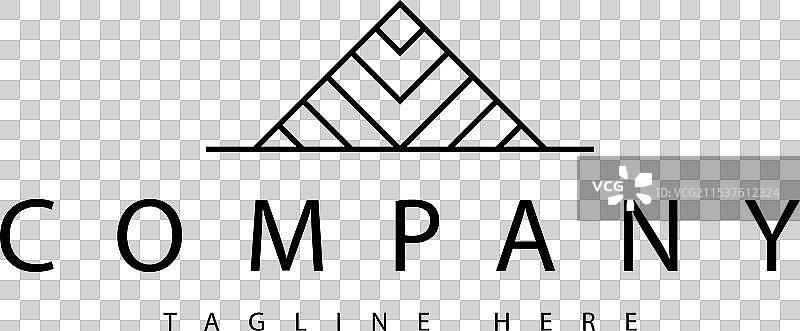 简约的金字塔三角形线条logo设计图片素材
